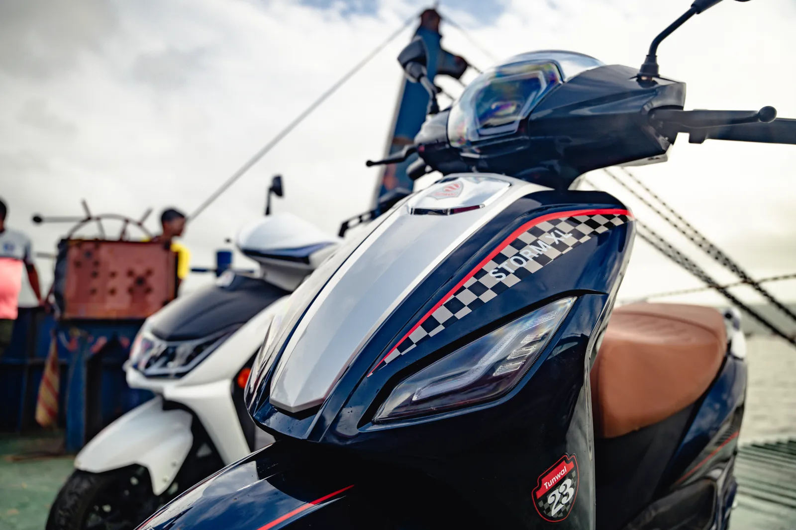 Tunwal Storm XL parked on a ferry deck